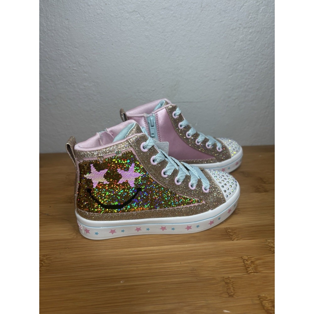 Skechers Flip Kicks Two-Lites Smile Bright- Gold/Multi Colored- Sz 12
